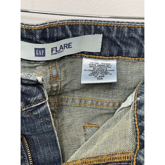 Gap Flare Stretch Jeans Mid Rise Denim 5 Pocket Medium Wash Blue Womens Size 10 - Picture 3 of 9